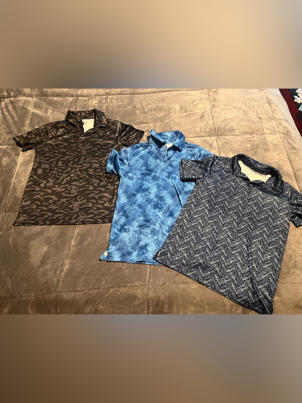 bcg Boys 3-Pack Polo Shirts - Blue, Black, Gray size 10/12
